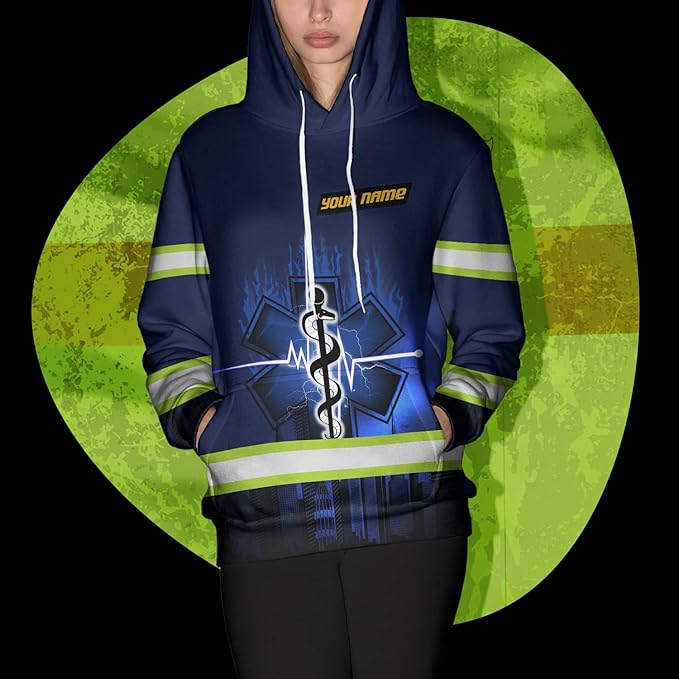 Matedecor High Visibility Hi Vis Hoodie for Men - Jobs Collection Custom Name Class 3 Reflective Safety Workwear