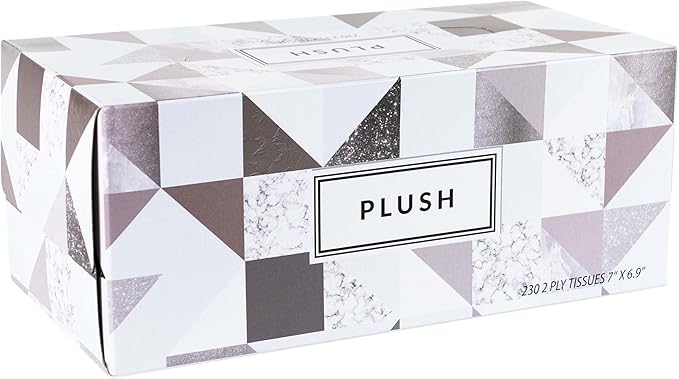 Plush Facial Tissues 230 Per Box Size 7" X 6.9" 2 Ply,Soft, Smooth, Great for Bathroom, Office, Store, School,Home, Kitchen, Or in Your Car & in Every Room (Family pack Pack of 24, 5520 Tissues total)