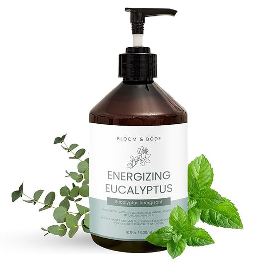 Luxury Liquid Hand Soap - Natural Scented Hand Wash - Gentle Hand Soap with Essential Oils & Aloe Vera - Moisturizing Handwash for Bathroom and Kitchen - Energizing Eucalyptus Scent, 16.9oz