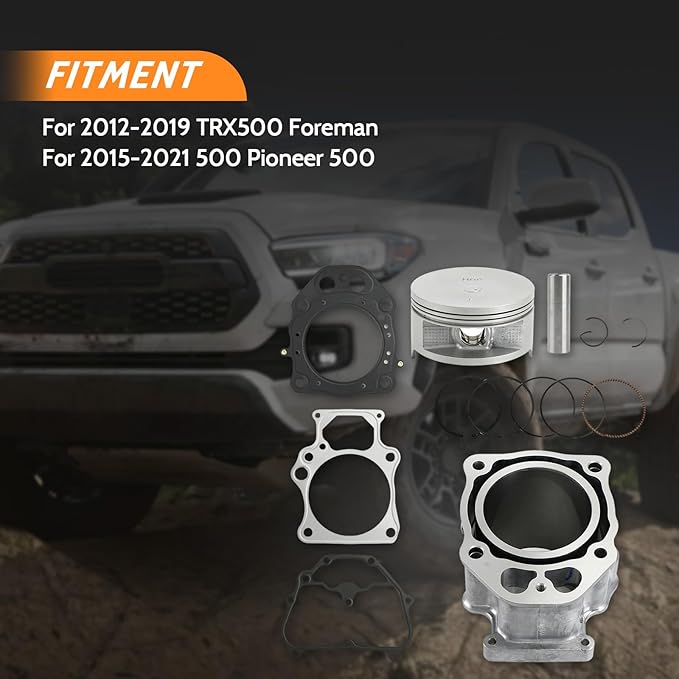 TRX500 Cylinder Piston Gasket Top End Rebuild Kit 92mm 12100-Hp0-A00 For 2012-2019 TRX500 Foreman 2015-2021 500 Pioneer 500