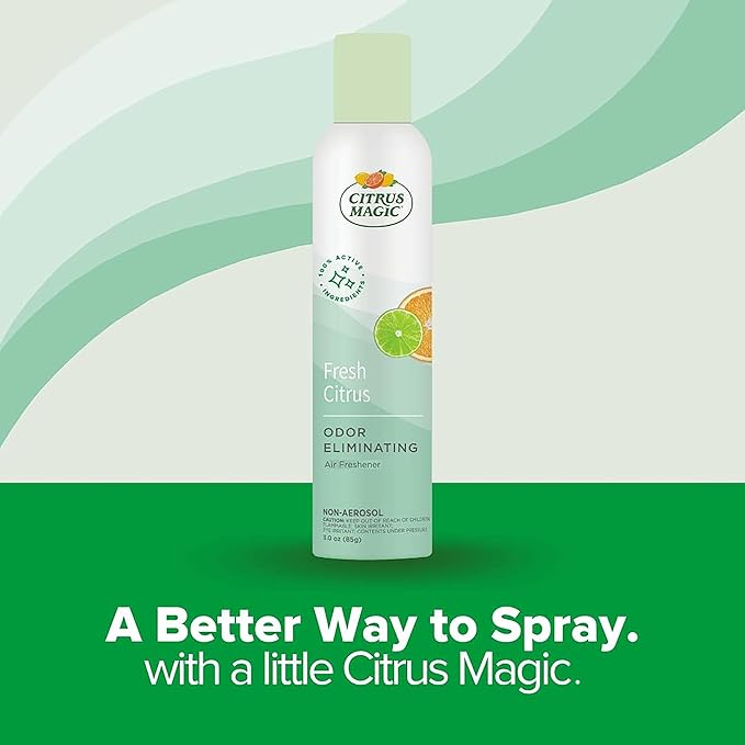 Citrus Magic Odor Eliminating Air Freshener Spray, Fresh Citrus, 3-Ounce, Pack of 3