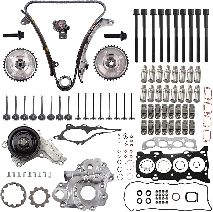 Engine Overhaul Rebuild Kit Rocker Arms Lifters Kit Timing Chain Kit VVT Head Gasket Set Water Pump & Oil Pump Fit For Toyota Camry Rav4 Highlander Scion tC VENZA Avalon 2.5L 2.7L 2ARFE 2009-2018