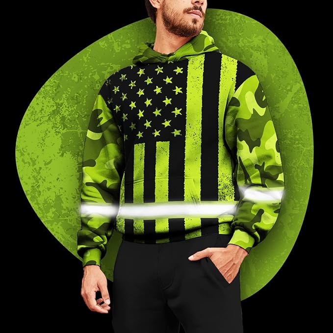 Matedecor High Visibility Hi Vis Hoodie for Men - Jobs Collection Custom Name Class 3 Reflective Safety Workwear
