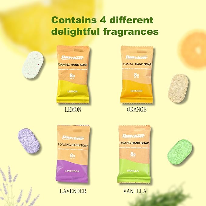 Foaming Hand Soap Refill Tablets, 24 Pack, Makes 216 fl oz (24 x 9 fl oz Bottles),Variety Fragrance,Fresh & Clean Handwash, Eco Friendly foam Soap Tablets
