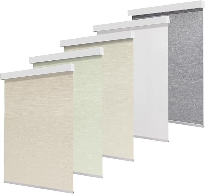 100% Blackout Cordless Roller Shades for Indoor Windows, Thermal Insulation & UV Protection Khaki Customize