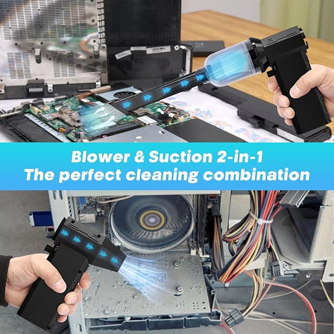 Compressed Air Duster - 180000RPM Duster Blower, 13000mAh, 1%-100% Stepless Speed Adjustable Technology, Rechargeable Cordless Air Broom for Keyboard PC Car Home Outdoor Dust Rain Snow Removal