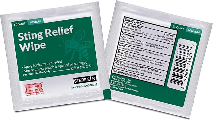 Ever Ready First Aid Sting Relief Wipes, 3000 Count…