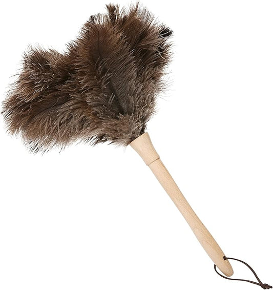 Ostrich Duster Fluffy Natural Feather Dusters with Wooden Handle Cleaning Supplies for Home Office CarDaieeparty (1, 16inch)