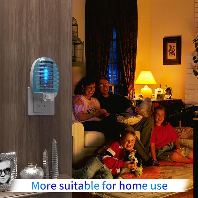 Bug Zappers Indoor, Flying Insect Trap Plug-in, Mosquitoes Killer, Fly Traps for Indoors, Mosquito Zapper Gnat Moth Catcher for Living Room, Home, Bedroom, Office, Patio, Kids & Pets - 2 Packs