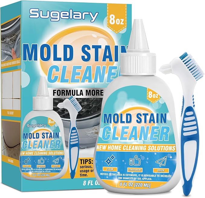 Sugelary Mold Stain Cleaning Gel, 8 fl oz Thick Cleaner for Washing Machine Gasket, Grout, Caulk, Shower, Sink, and Bathroom Surfaces