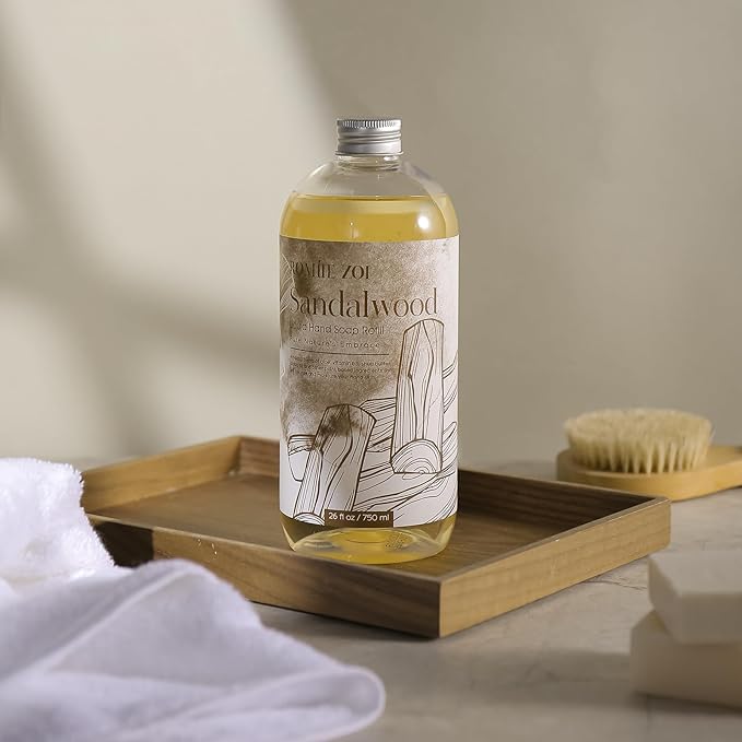 ROMIIE ZOI Liquid Hand Soap Refill, Sandalwood, Gentle & Moisturizing Formula, 750 ML/ 26 FL OZ