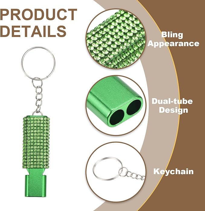 PATIKIL Emergency Whistle with Keychain, Bling Safety Survival Whistles Rescue Signaling Loud for Outdoor Camping Hiking Boating Hunting Fishing