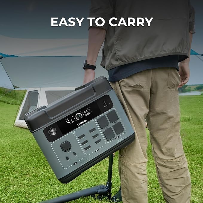 OUKITEL P2001 Plus 2400W/2048Wh Solar power station with 4 AC Outlets(5000W Peak),2400W Solar Generator with 400W Solar Panels, 1800W Super Fast Charging, Emergency Power Station for Home, Camping