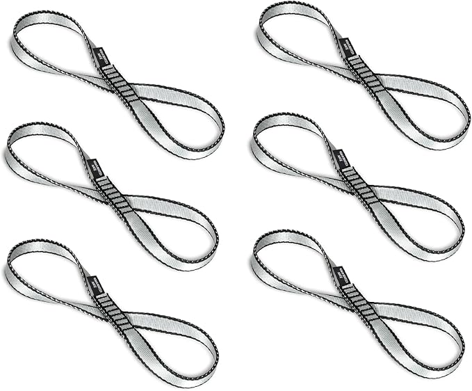 18MM Nylon Climbing Sling Runner - 23KN CE2008/EN566 Certified Outdoor Climbing Webbing for Rock Climbing, Rappelling, Mountaineering, Swing Gear, Outdoor Adventures & Emergency Anchoring