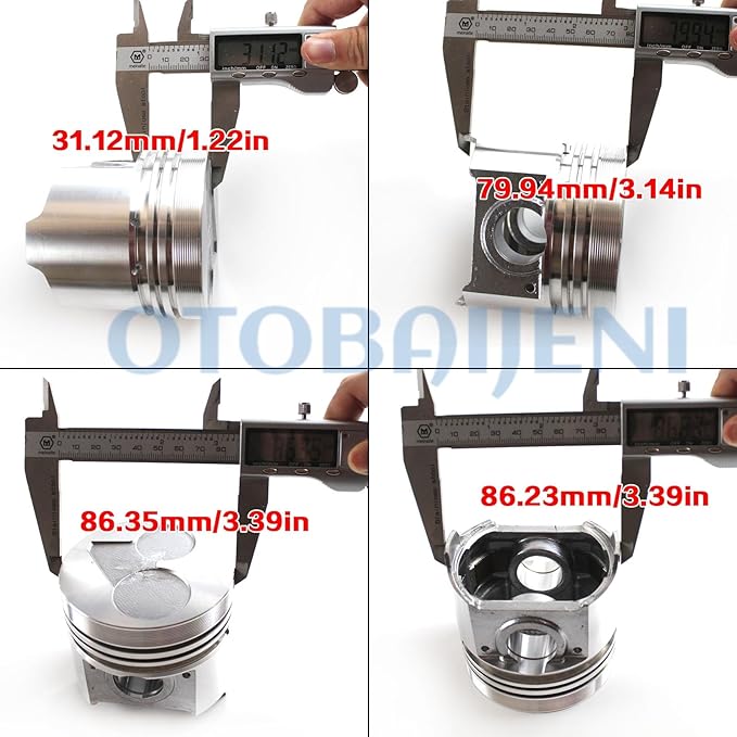 V2203 Engine Overhaul Rebuild Kit (Vortex Piston) with Valve Kit + Connecting Rods for Kubota Engine V2203 V2203E for Bobcat 753 763 773 Loader Engine Rebuild Aftermarket Parts