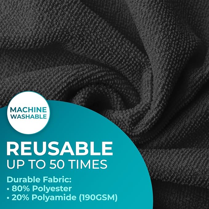 100 Pack Microfiber Cleaning Cloth Roll - Tear Away Reusable Paper Towels Washable, 11.8" Ultra Absorbent Cleaning Supplies for Housekeeping, Cleaning Rags Microfiber Towel, Lint Free Cloth Value Pack