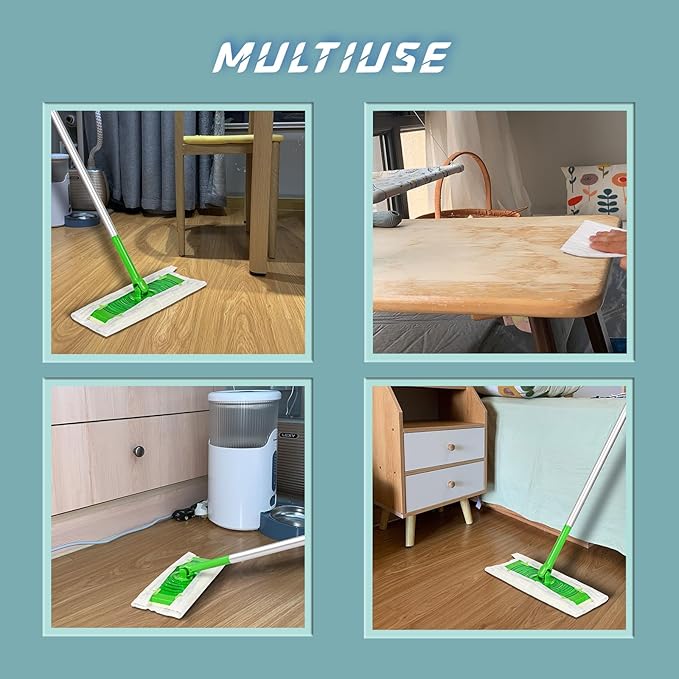 Dry Mop Refills 50 Counts Disposable Dusting Cloths Dry Sweeping Refills Dry Duster Cloths Mop Pads Floor Cloth Refills Electrostatic Cloths 7.8"x11.8" Extra Thick Box Packing