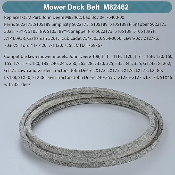 1/2 x 66'' Deck Belt for Bad Boy 041-6400-00 AYP 6095R/John Deere M82462, Mower Belt for Bad Boy 041640000 ZT Elite ZT Avenger MZ Magnum CZT/John Deere130 160 170 175 240 245 (041-6400-00)