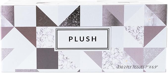 Plush Facial Tissues 230 Per Box Size 7" X 6.9" 2 Ply,Soft, Smooth, Great for Bathroom, Office, Store, School,Home, Kitchen, Or in Your Car & in Every Room (Family pack Pack of 24, 5520 Tissues total)