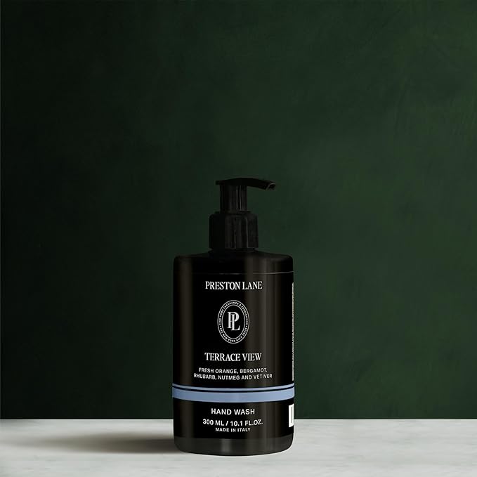 Preston Lane Luxury Hand Wash, Terrace View Scent – Hydrating & Nourishing Formula with Organic Oils, Active Kiwi & Apple Water, and Vegetable Glycerin | Gentle Cleansing, Vegan & Cruelty-Free