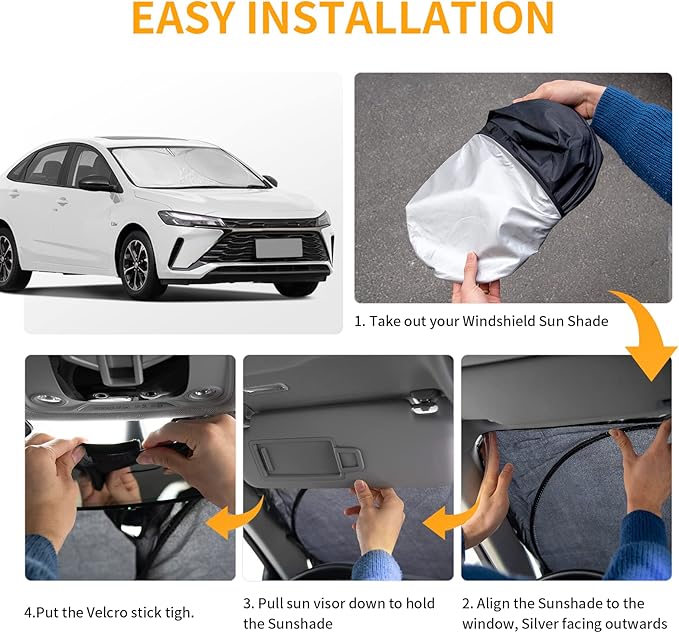 for Toyota Corolla 2023 Windshield Sun Shade, Front Sunshade for 2022 Corolla Prius Yaris Sienna Toyota C-HR 2018-2024 Vehicle Sun Protector Front Window Auto Windshield Cover Car Accessorie