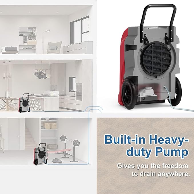 ALORAIR 190 Pints LGR Commercial Dehumidifier with Pump & Drain Hose, up to 2,600 Sq.Ft Industrial Dehumidifiers for Home, Water Damage Restore, Basements, Job Sites, 5 Years Limited Warranty