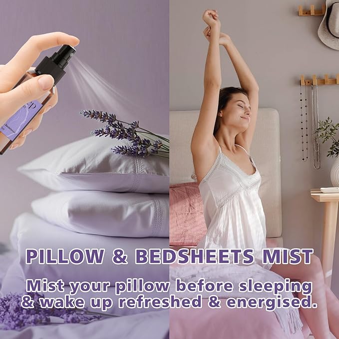 SCENTORINI Pillow Spray, 10.14 oz Lavender Air Freshener Spray for Sleep, 4 Pack Aromatherapy Mist for Bedding Fabric, Room Spray Odor Deodorizer