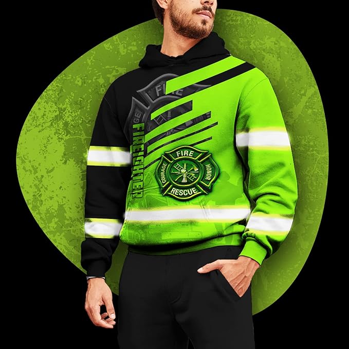 Matedecor High Visibility Hi Vis Hoodie for Men - Jobs Collection Custom Name Class 3 Reflective Safety Workwear