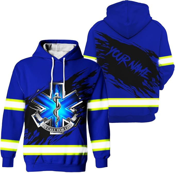 Matedecor High Visibility Hi Vis Hoodie for Men - Jobs Collection Custom Name Class 3 Reflective Safety Workwear