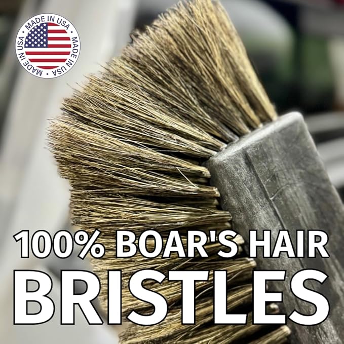 Montana Tri-Angle Boar's Hair Car Wash Brush | Ultra-Soft Bristles for Safe & Effective Cleaning | Scratch-Free Design for Large Trucks, SUVs & RVs | Durable & Lightweight for Easy Use | MB-1800
