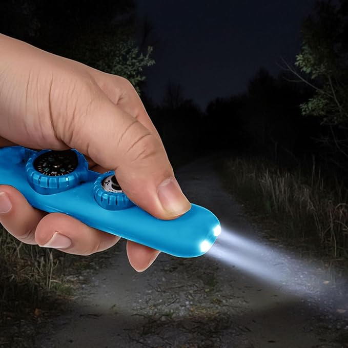 Multifunctional Survival Emergency Whistle for Kids with Compass Hiking Survival, Thermometer & Neck Lanyard | Emergency Safety Gear for Hiking, Camping, Kayaking, Boating, Climbing