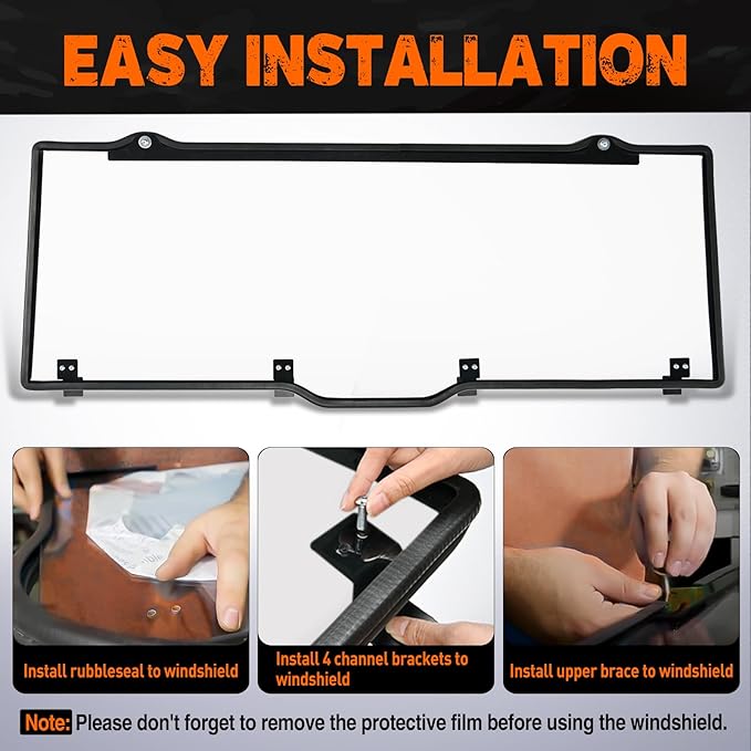 Nilight Rear Window Scratch-Resistant Clear Polycarbonate UTV Windshield Compatible With 2013-2025 Polaris Ranger XP 1000 900 Full Size 570 Diesel Crew PRO XD 4000G 2000G AWD