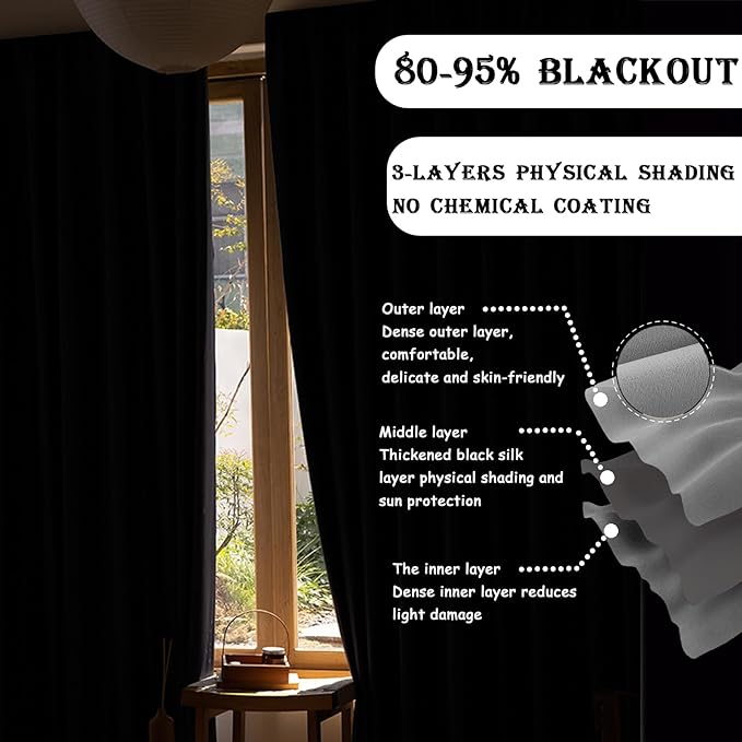 Room Divider Curtains with Ceiling Track, 95% Blackout Heavy Curtains Noise Reduction Privacy Curtain System Kits, 15 ft Wide x 7 ft Tall, White, 1 Panel