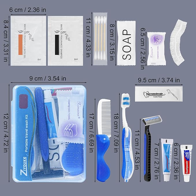 Hygiene Kit Bulk, Folding Design, Individually Boxed, The Travel Hygiene Kit is Fully Equipped and Clean and Hygienic, Convenience Kits Suitable for Hotel, Home, Travel (24-Pack)