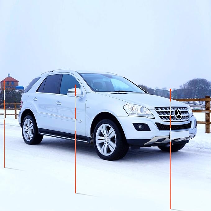 Driveway Markers, 32 PCS Snow Stakes 5/16" Snow Poles with White Reflective Film, Snow Plow Markers, Snow Poles (32 Packs)