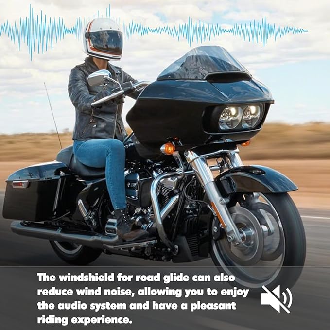 Smoke 13" Windshield for Harley Davidson Touring Road Glide CVO FLTRX/FLTRXS/FLTRK/FLTRU/FLTRUSE 2014-2022 Windscreen Air Deflector