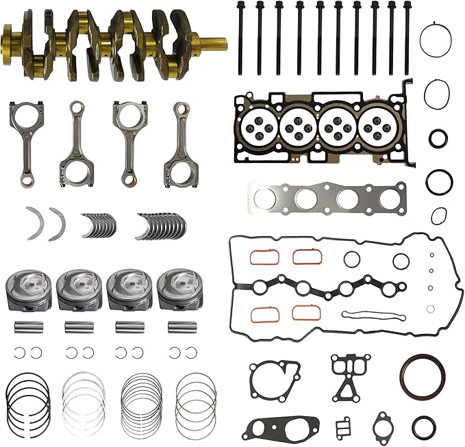 G4KJ 2.4L Engine Rebuild Overhaul Kit with Crankshaft & Con-Rods Compatible with Hyundai Tucson Sonata Kia Sportage Optima Sorento 2011-2020 Replace 23111-2G200 23040-2G510