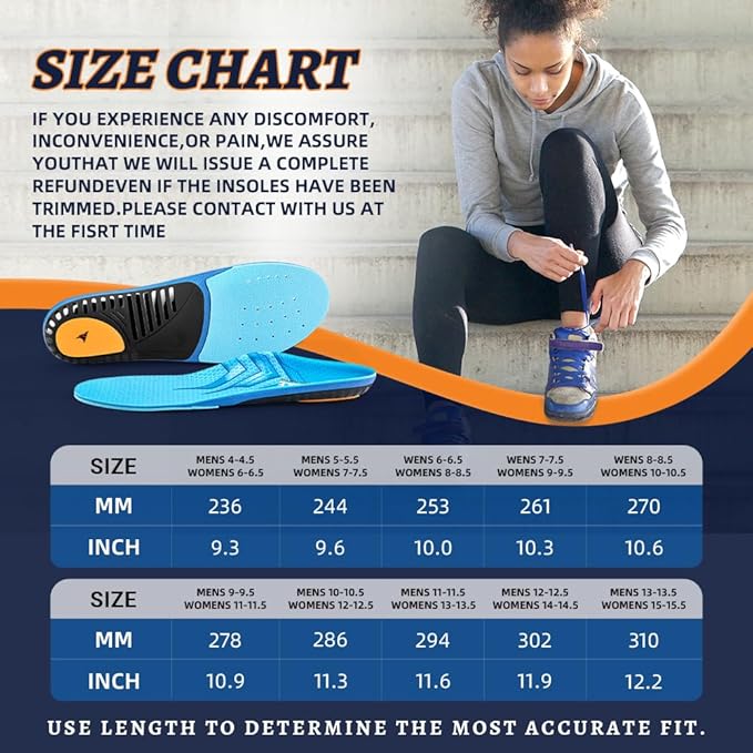 VALSOLE Plantar Fasciitis Insoles for Men Women,Heavy Duty Support Pain Relief Orthotics - 210+ lbs,Arch Support Insoles, Flat Feet Insert,Work Boot Shoe Insoles for Standing All Day