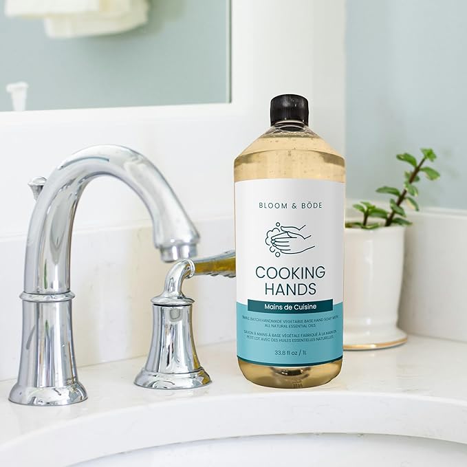 Bloom & Bōde Luxury Liquid Hand Soap Refill - Natural Scented Hand Wash - Gentle Hand Soap with Essential Oils & Aloe Vera - Moisturizing Handwash for Kitchen - Cooking Hands Scent, 33.8 fl oz