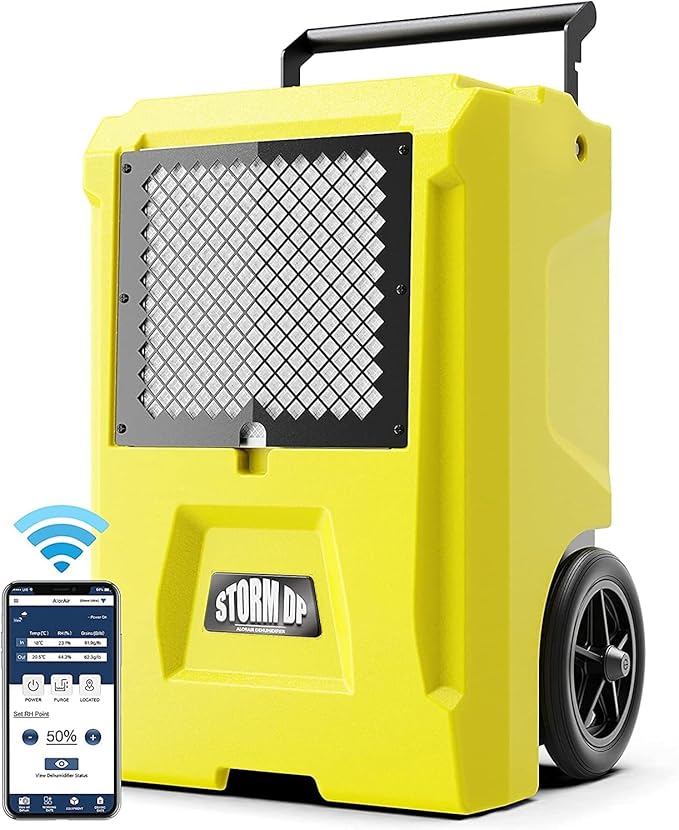 ALORAIR 110 PPD Commercial Dehumidifier APP Control Basement Dehumidifier Up to 1,300 Sq.Ft Dehu with Drain Hose for Garage, Basements, Flood Repair, Industrial Use