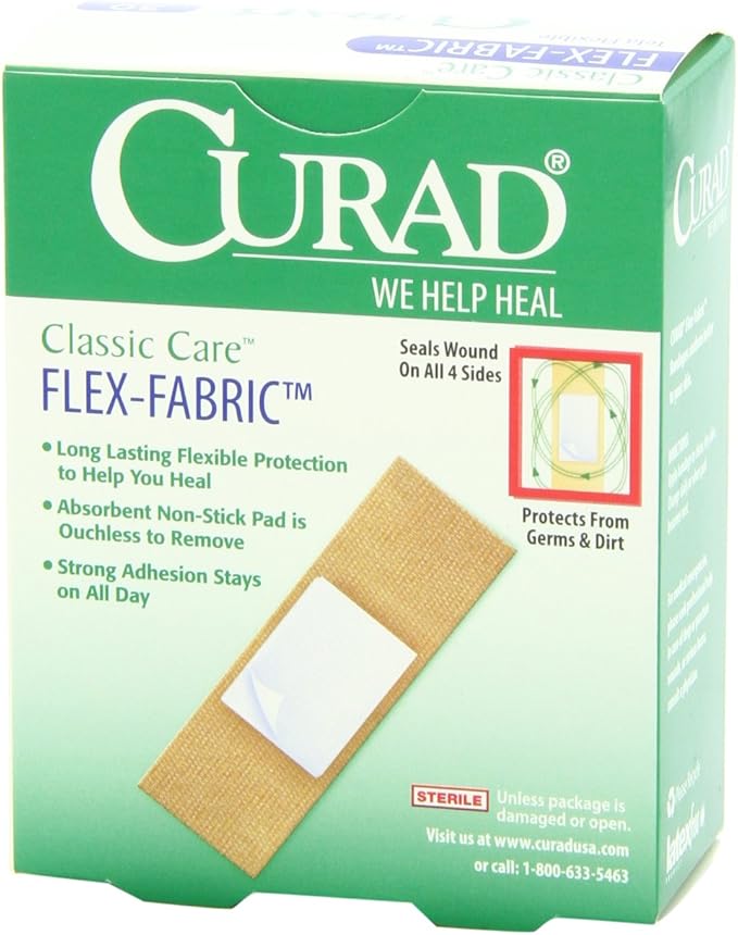 Curad Flex-Fabric Adhesive Bandages, Assorted Sizes, 30 Count
