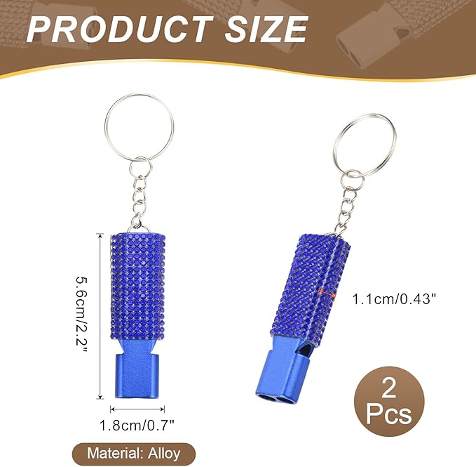 PATIKIL Emergency Whistle with Keychain, Bling Safety Survival Whistles Rescue Signaling Loud for Outdoor Camping Hiking Boating Hunting Fishing