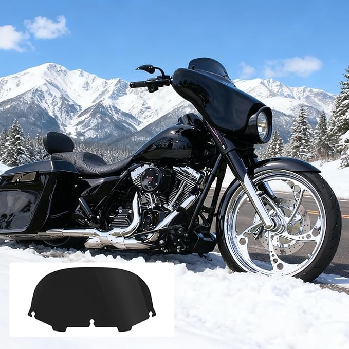 8" Windshield Windscreen for 1996-2013 Harley Davidson Touring Street Glide Electra Glide/Ultra Limited/Tri Glide FLHT FLHX FLHXS FLHTK, Black