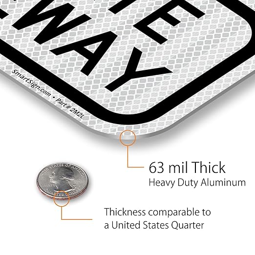 SmartSign "Private Driveway" Sign | 6" x 12" 3M High Intensity Grade Reflective Aluminum, Made in USA