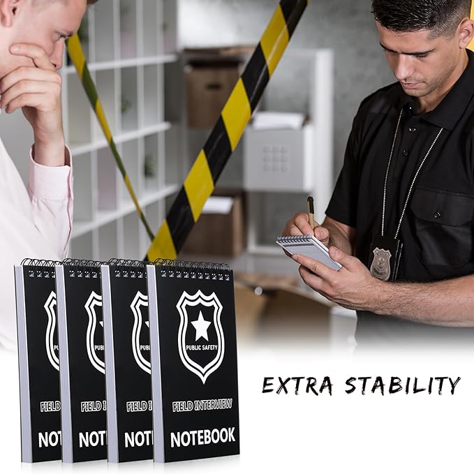 Teling 12 Pcs Public Safety Police Field Interview Notebook Report Notepad for Law Enforcement Officer Gifts Ticket Book Notebook Cop Interview Equipment Accessories, 70 Sheets/ 140 Pages(3x5 Inch)