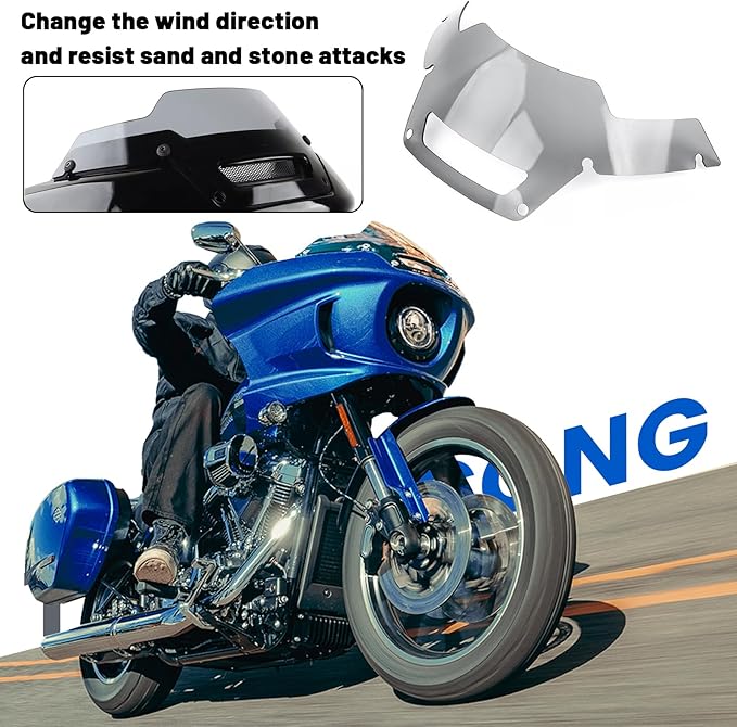 Detachable Windscreen Windshield Compatible for Harley Softail Low Rider ST FXLRST 2022-2024 ,El Diablo FXRST 2022，smoke