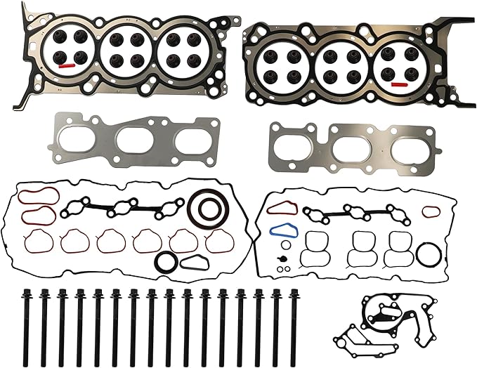 G6DH 3.3L Engine Rebuild Overhaul Kit w/Timing Chain Kit VVT Head Gasket Set Piston Kit Fit for Kia Sorento Sedona Cadenza Hyundai Santa Fe Azera 2011-2019 HSS4761A ES72366 222113C810 23122-3C400