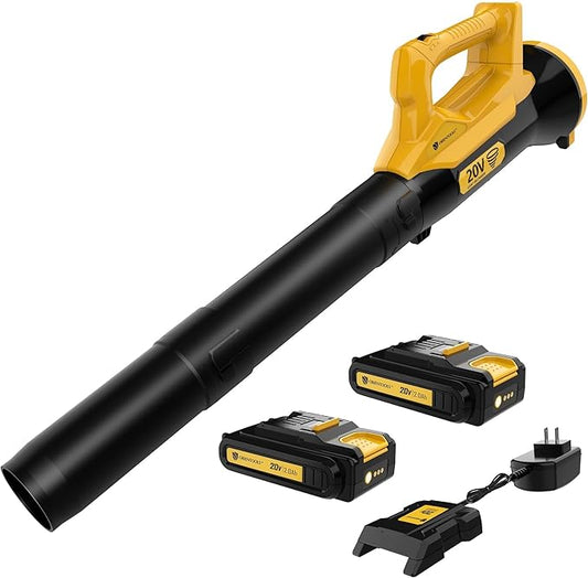Orientools Leaf Blower Cordless, 20V Powerful Electric Cordless Leaf Blower 2×2.0 Ah Batteries & Charger, Variable Speed Trigger, Portable Lightweight Blowers for Lawn Care, Yard, UL 62133 Certified