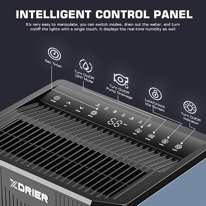 198 Pints Commercial Grade Dehumidifier with Pump for Spaces Up to 2,600 Sq.Ft, Large Dehumidifier for Home, Basement, Garage, Warehouse with Drain Hose & Tank, 5 Years Limited Warranty