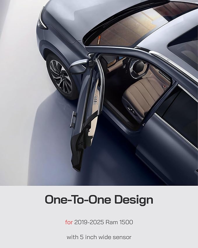 Windshield Sun Shade for Ram 1500 2019-2025 with 5 inch Wide Sensor, Custom Front Window Sunshade - Leather